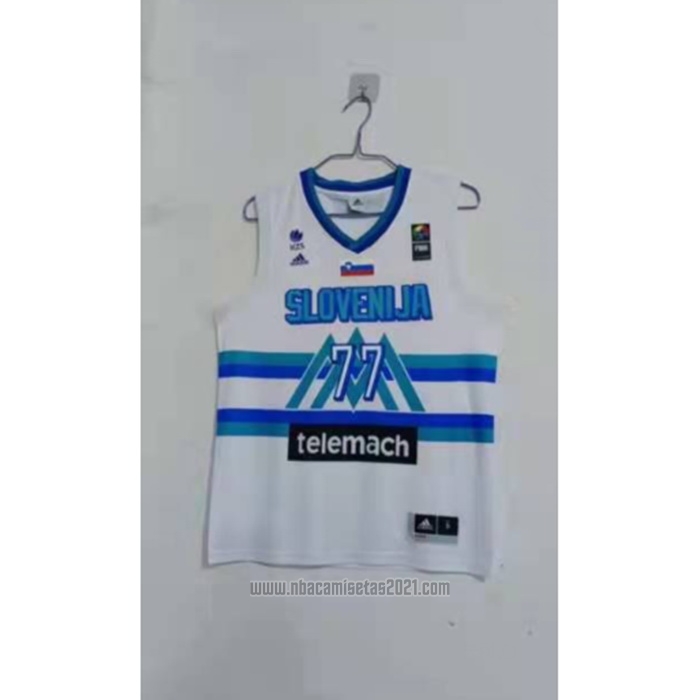 Camiseta Slovenia Luka Doncic #77 Tokyo 2021 Blanco2